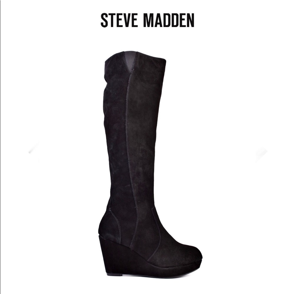 Steve Madden Black suede Ashleey boot